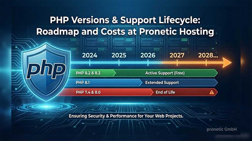 Informationen zu ihrer php version verfuegbarkeit und extended support