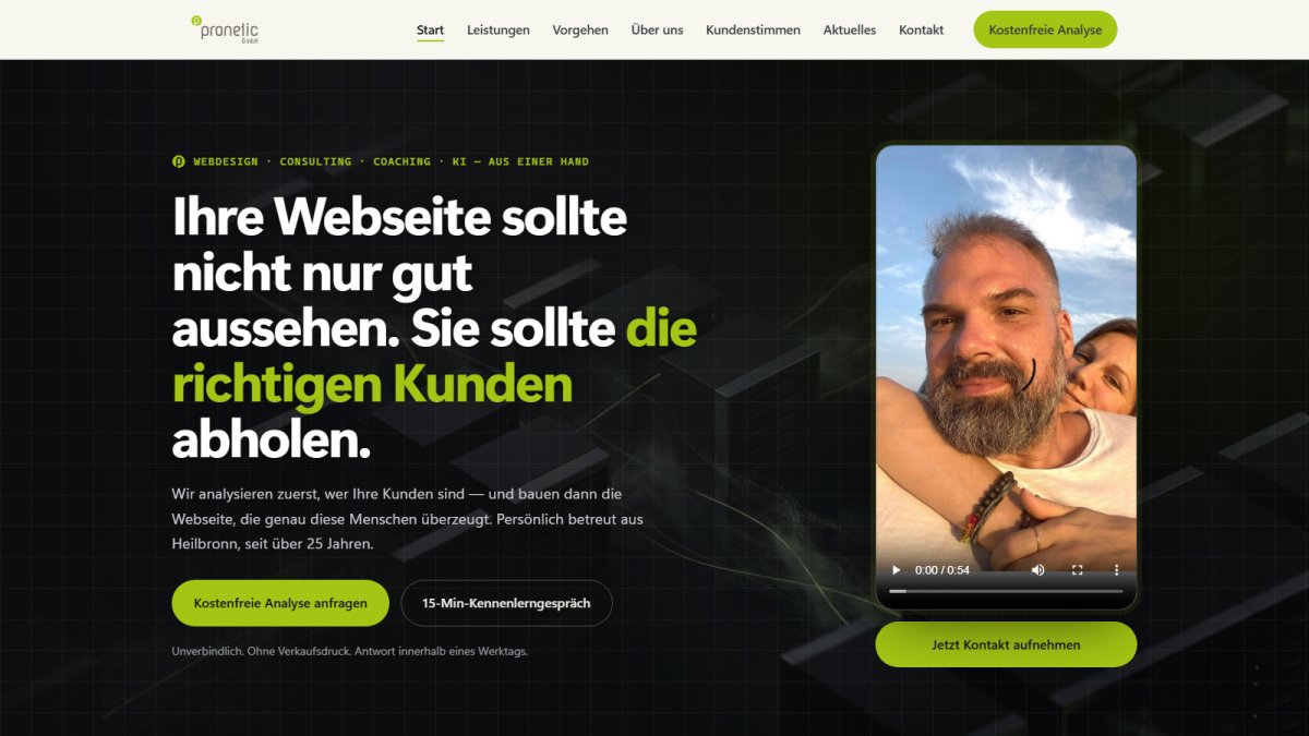 Neue pronetic webseite online