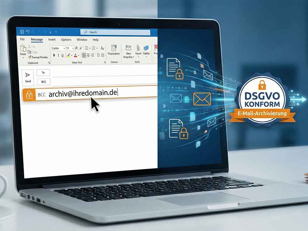 Outlook automatisches bcc fuer die rechtssichere e mail archivierung einrichten